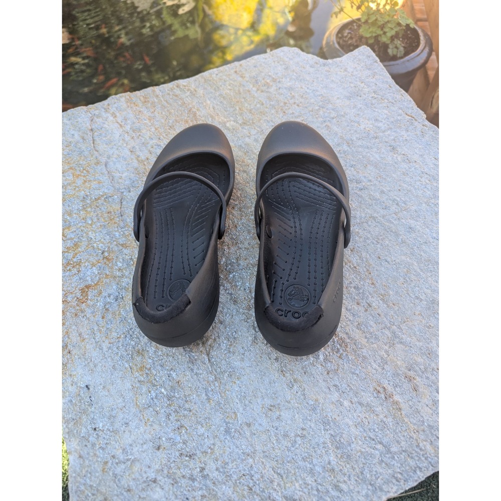 Crocs Alice Work Mary Jane Black Slip Resistant Nursing Service Shoes Womens 5